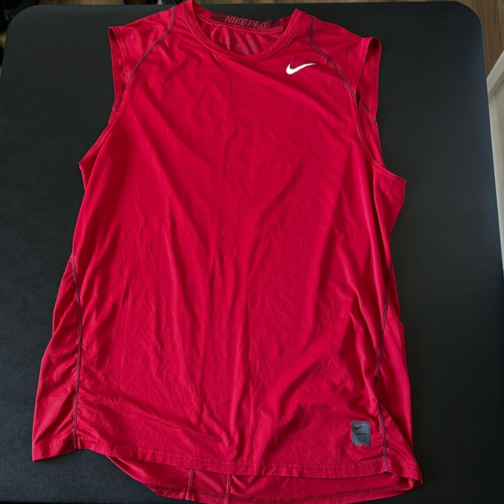 Red 2XL Nike Pro DRI-FIT Cutoff Shirt